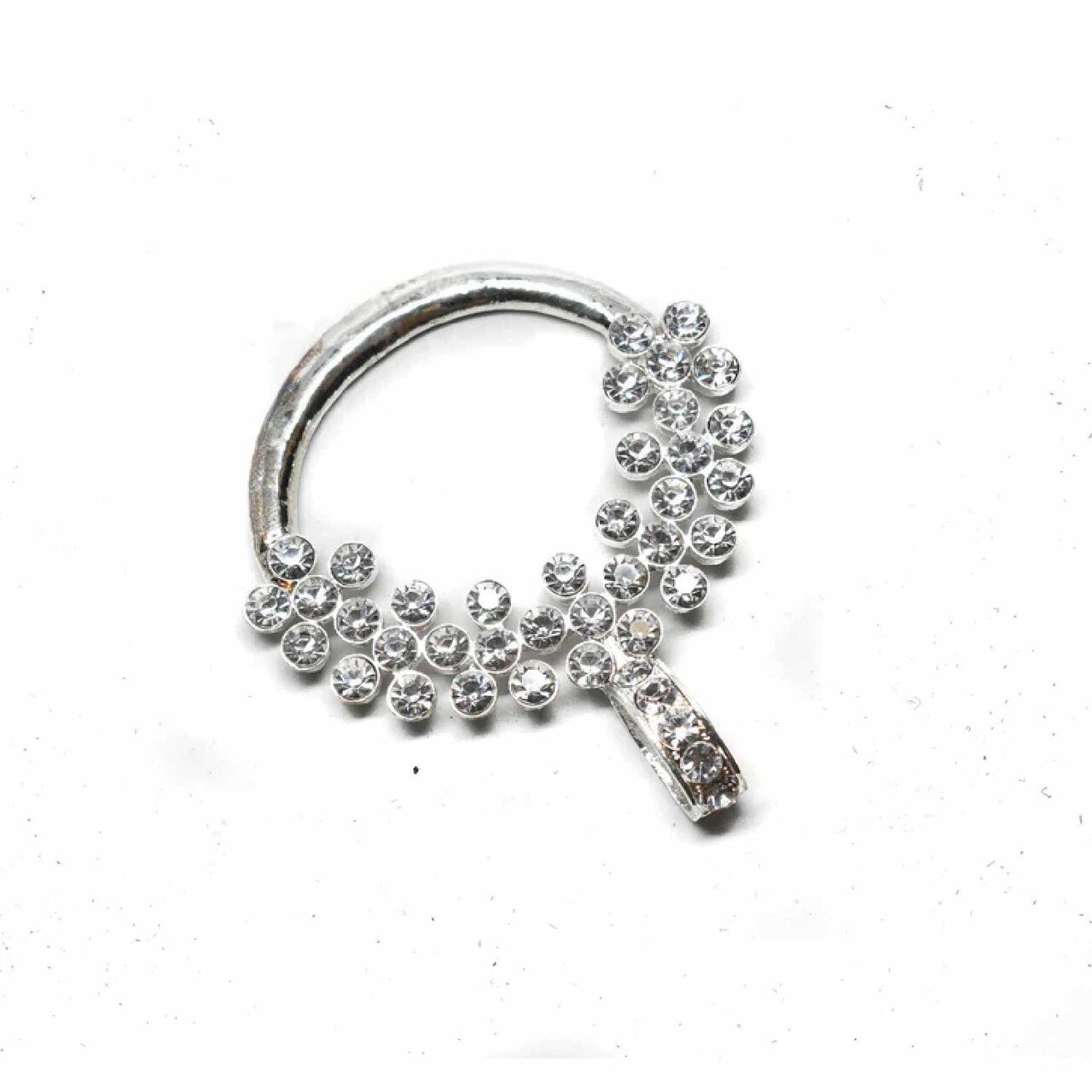 Shiny Silver Rhinestone Ribbon Slider For Crafts Bouquets Decorations 3 3/4 Inch X 4 1/2 Inch